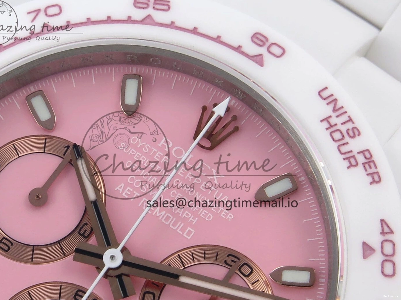 1228 Daytona AET White Ceramic Case and Bracelet Pink Dial N6F Best Edition SA Unisex 1196